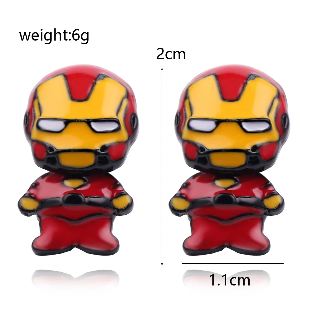 Iron Man-oorbellen - Afneembare geëmailleerde studs