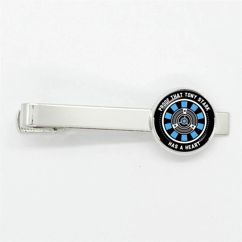 Tony Stark-stropdasklem - blauw-zwarte ARC-reactor