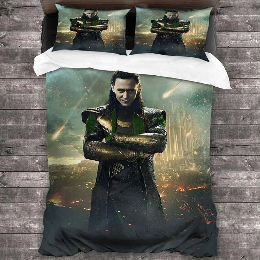 Dekbedovertrek Avengers Loki - Met Gekruiste Armen in de Stad Asgard