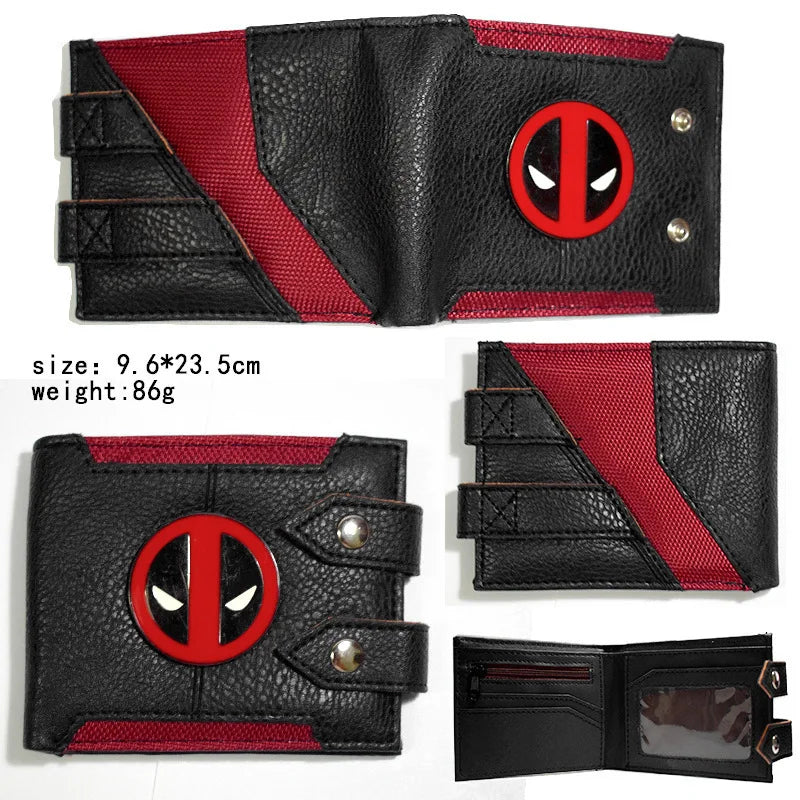 Avengers Deadpool-portemonnee - Zwarte tweevouwige leren portemonnee