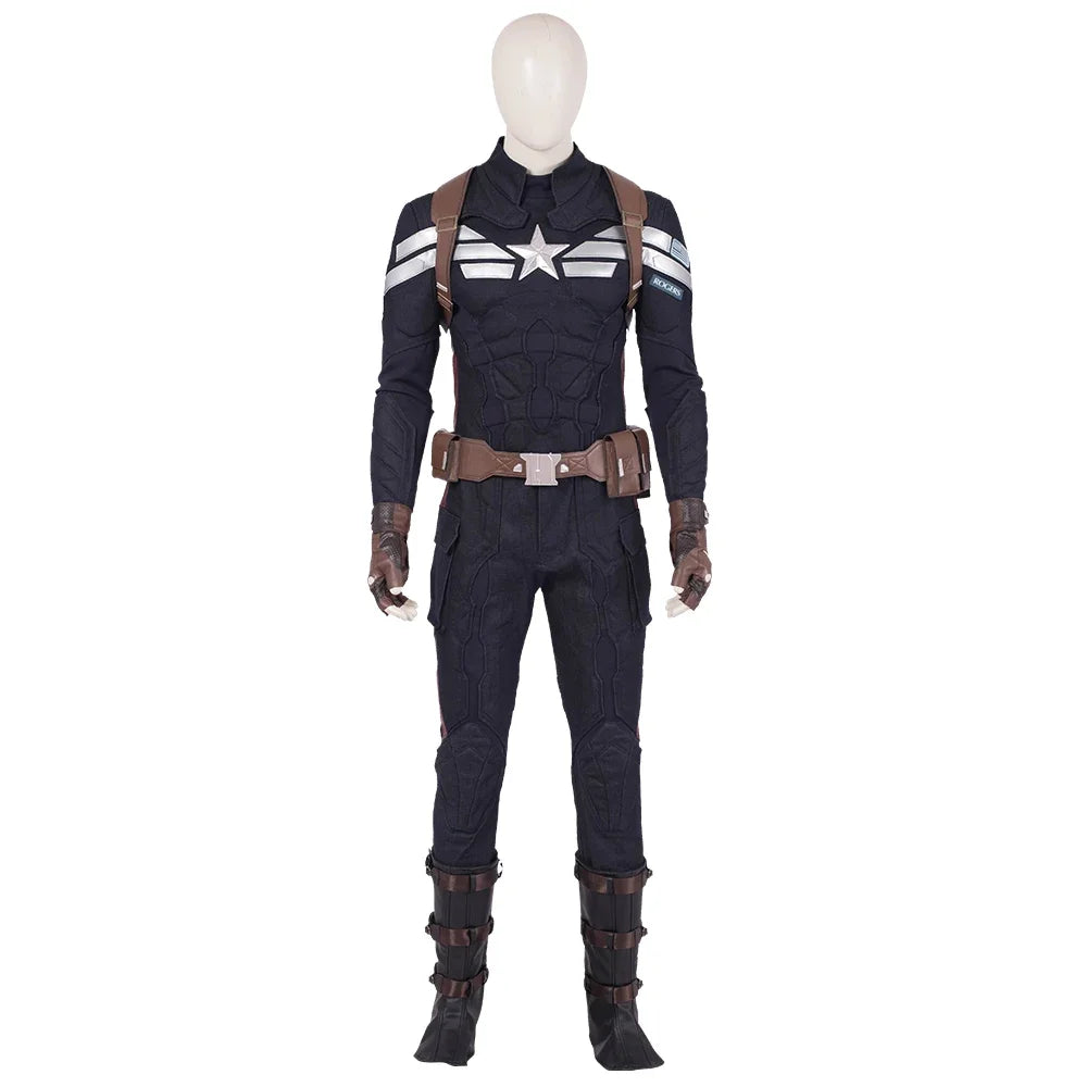 Captain America-cosplaykostuum - Marineblauw uniform met masker
