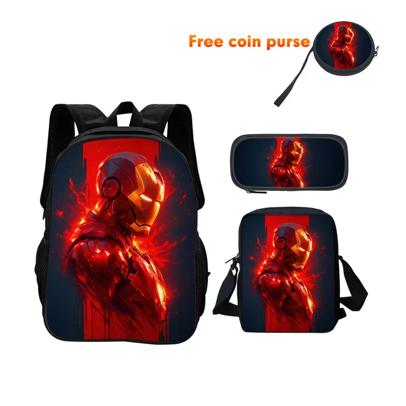 Avengers Iron Man-rugzakset, 3-delig - Profielsilhouet, vlammen