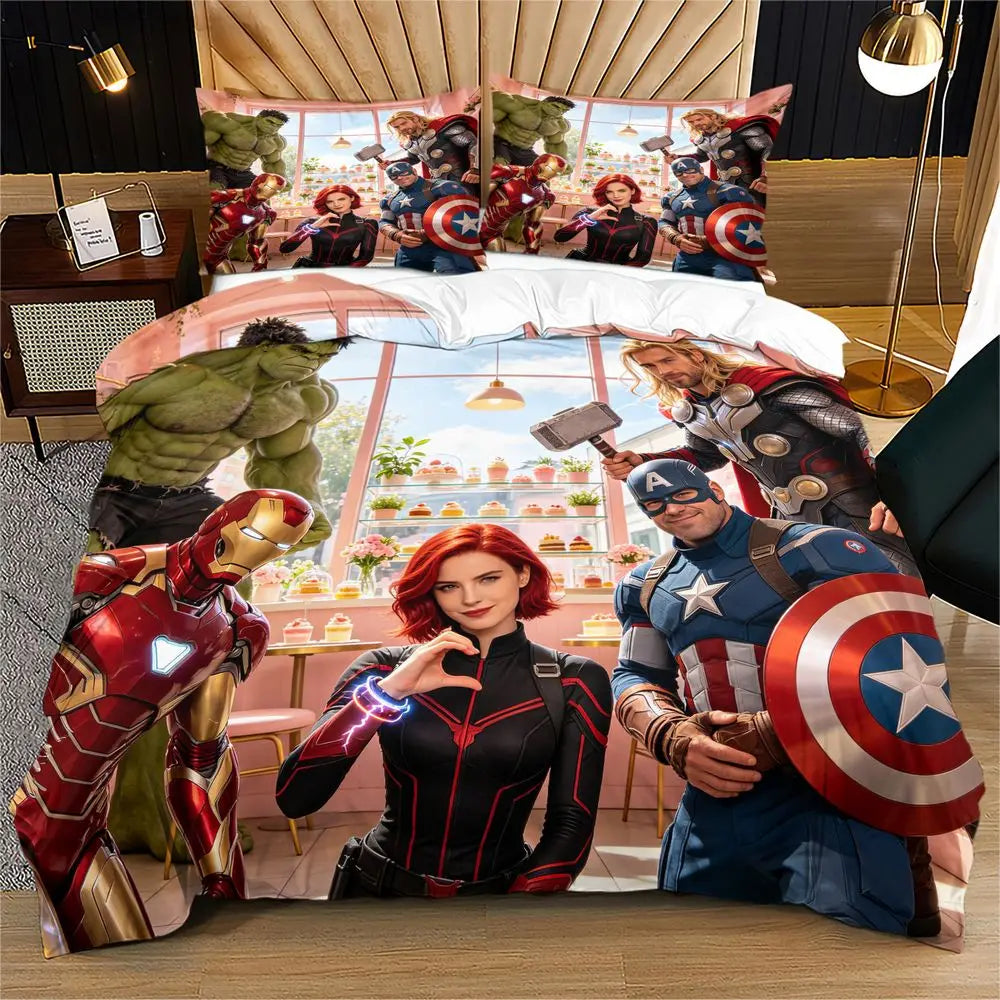 Avengers-bedset - Iron Man Hulk Captain America Thor Black Widow