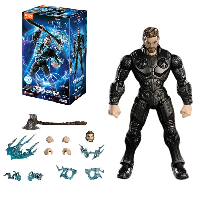 Blokees Avengers Thor-figuurtje - Infinity Saga, zwarte outfit, Stormbreaker