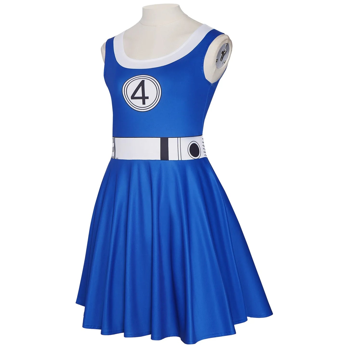 Fantastic Four-kostuum Invisible Woman – blauwe jurk met logo 4
