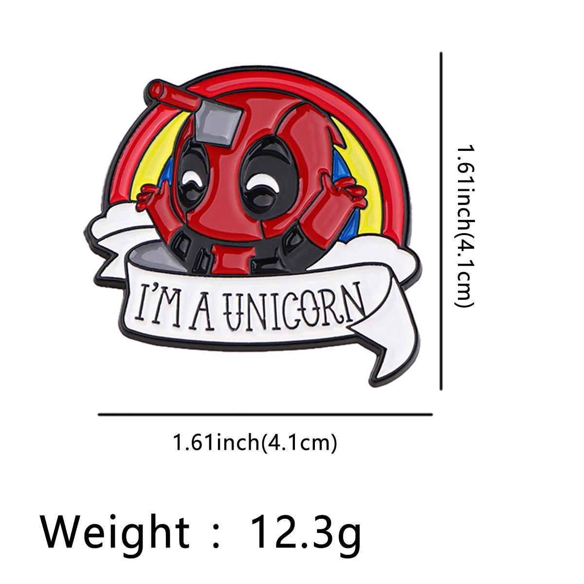 Deadpool I'm a Unicorn-metalen badge - eenhoornhoornbroche