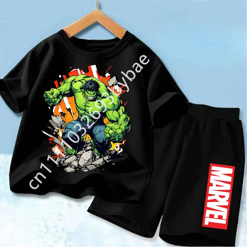 Avengers Hulk T-shirt voor kinderen - volledig zwarte set