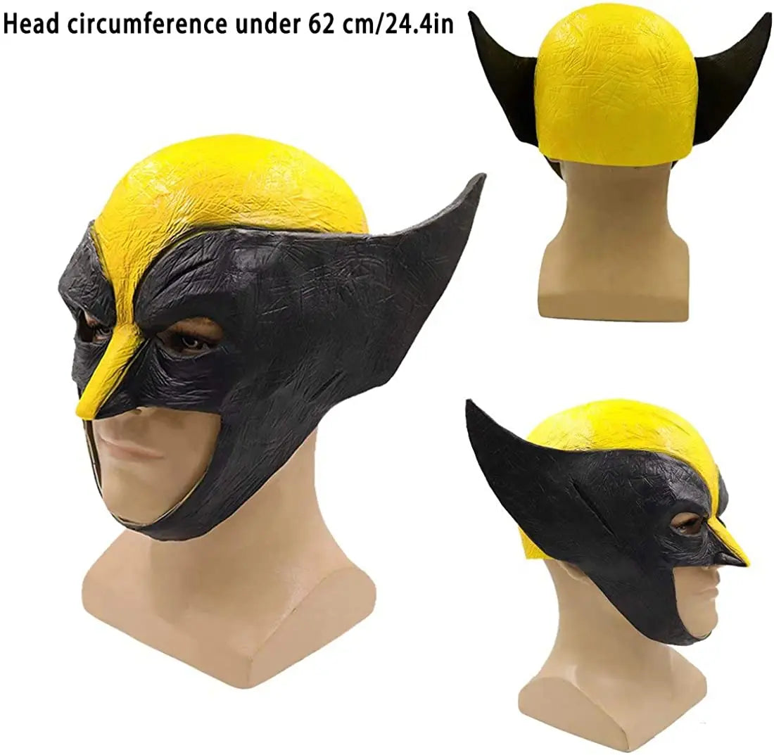 Wolverine-cosplaymasker - Half gezicht van gele en zwarte latex