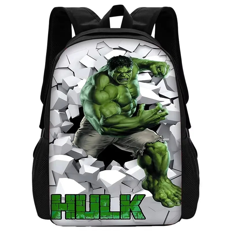 Hulk-rugzak voor kinderen - volledig lichaam door een gebarsten witte muur heen brekend