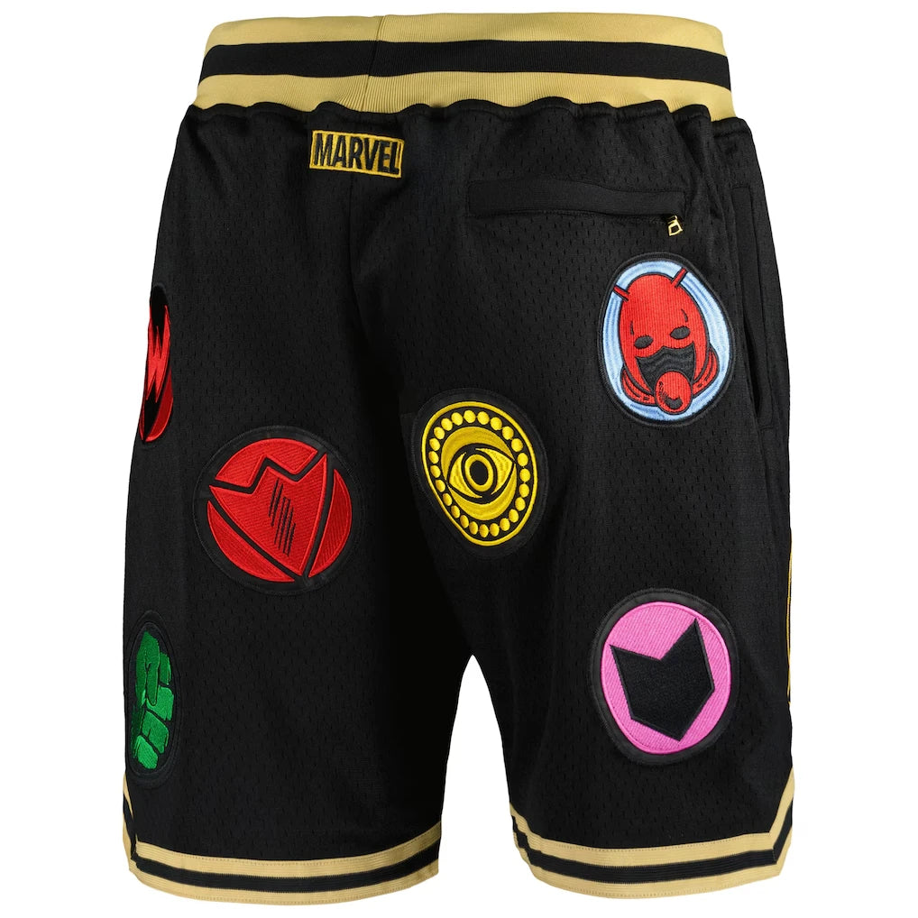 Avengers-basketbalshort ter gelegenheid van het 60-jarig jubileum - Zwart met gouden mult logo's