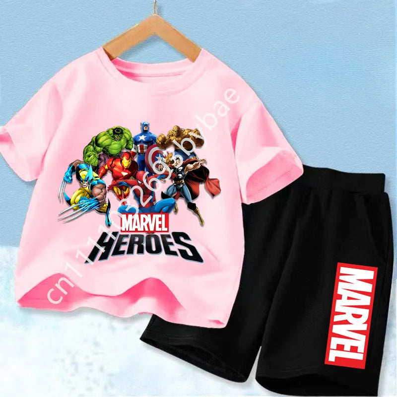 Avengers Marvel Heroes T-shirt voor kinderen - roze groepsset