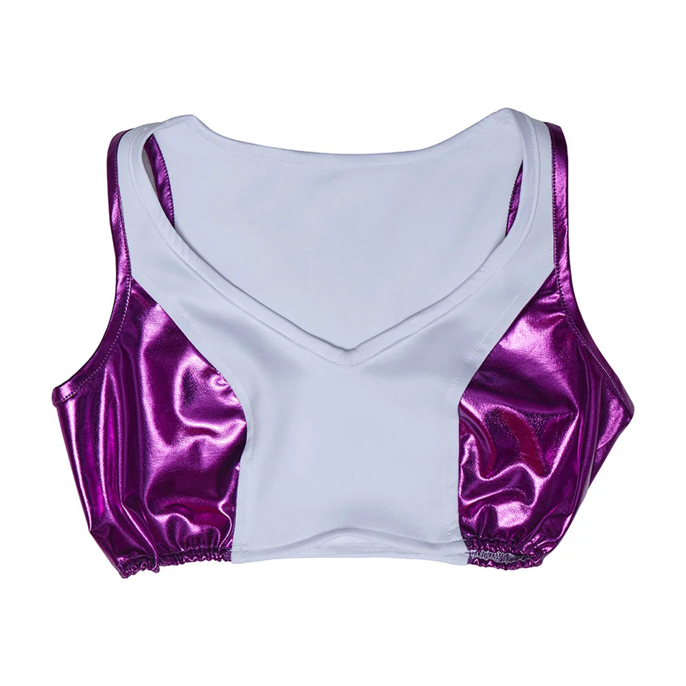 She-Hulk-sportbeha – witte en paarse crop top