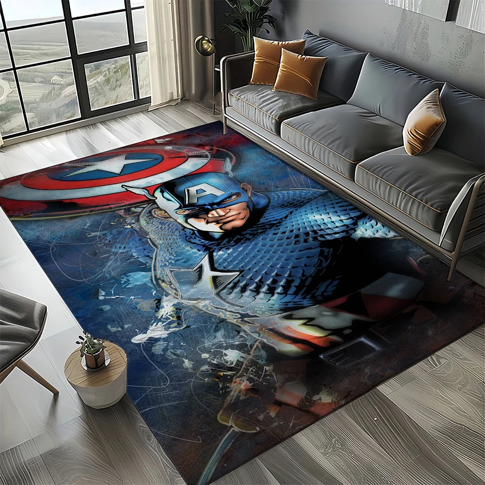 Avengers 3D-tapijt – ontwerp met donkerblauwe Captain America