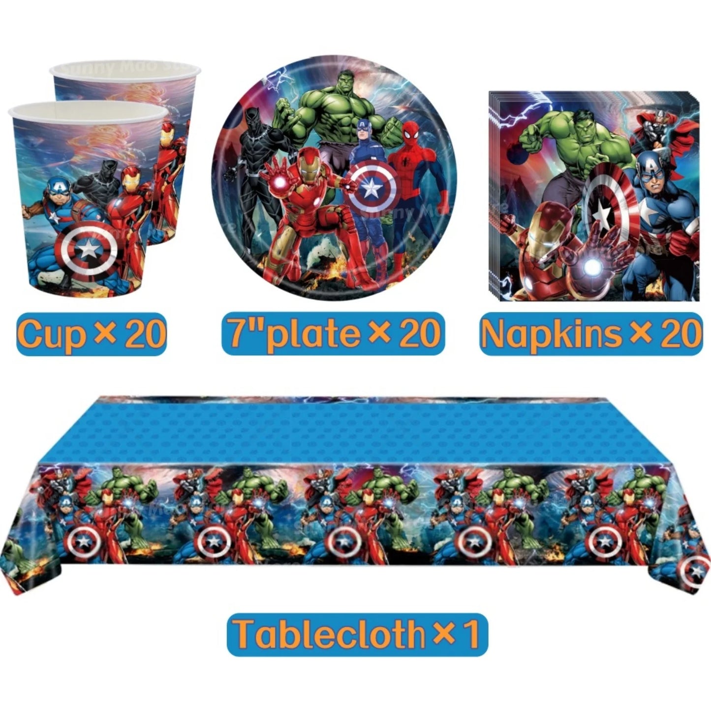 Avengers-verjaardagsdecoratieset - Cijferballonnen Iron Man Spider-Man