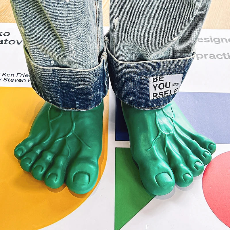 Hulk-voetenpantoffels - Grappige groene sandalen