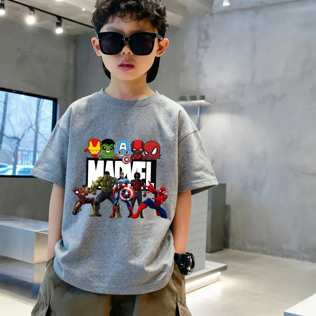 Marvel-kinderT-shirt - Kleurrijke chibigroep