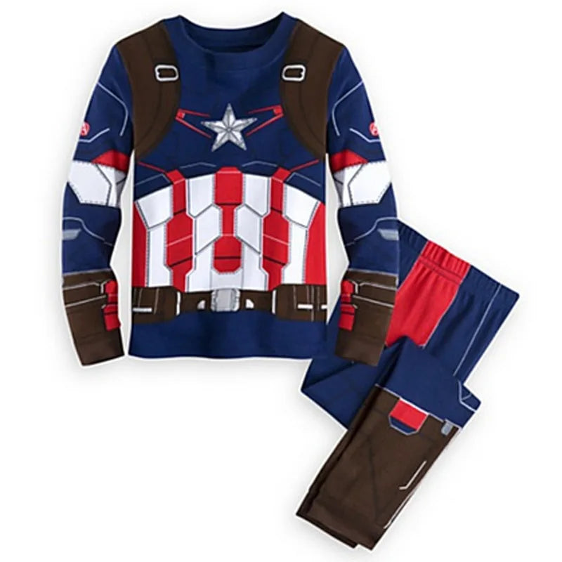 Avengers Captain America-kinderpyjama - blauw-rode tactische outfit