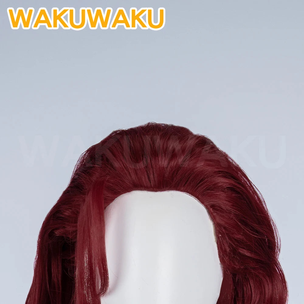 Scarlet Witch-pruik – bordeauxrode krullen met diadeem
