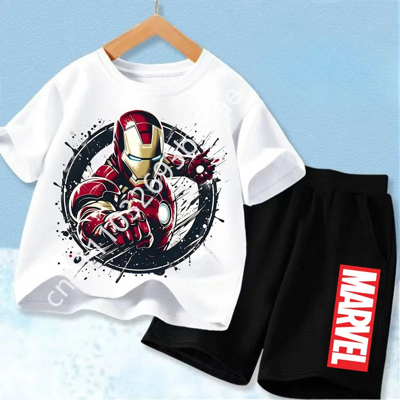 Avengers Iron Man T-shirt voor kinderen - witte set met zwarte short