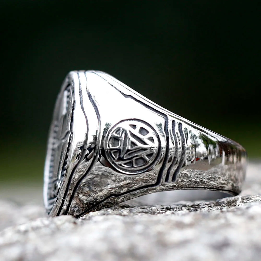 Vintage Iron Man-ring - Roestvrij staal, bikerstijl voor heren