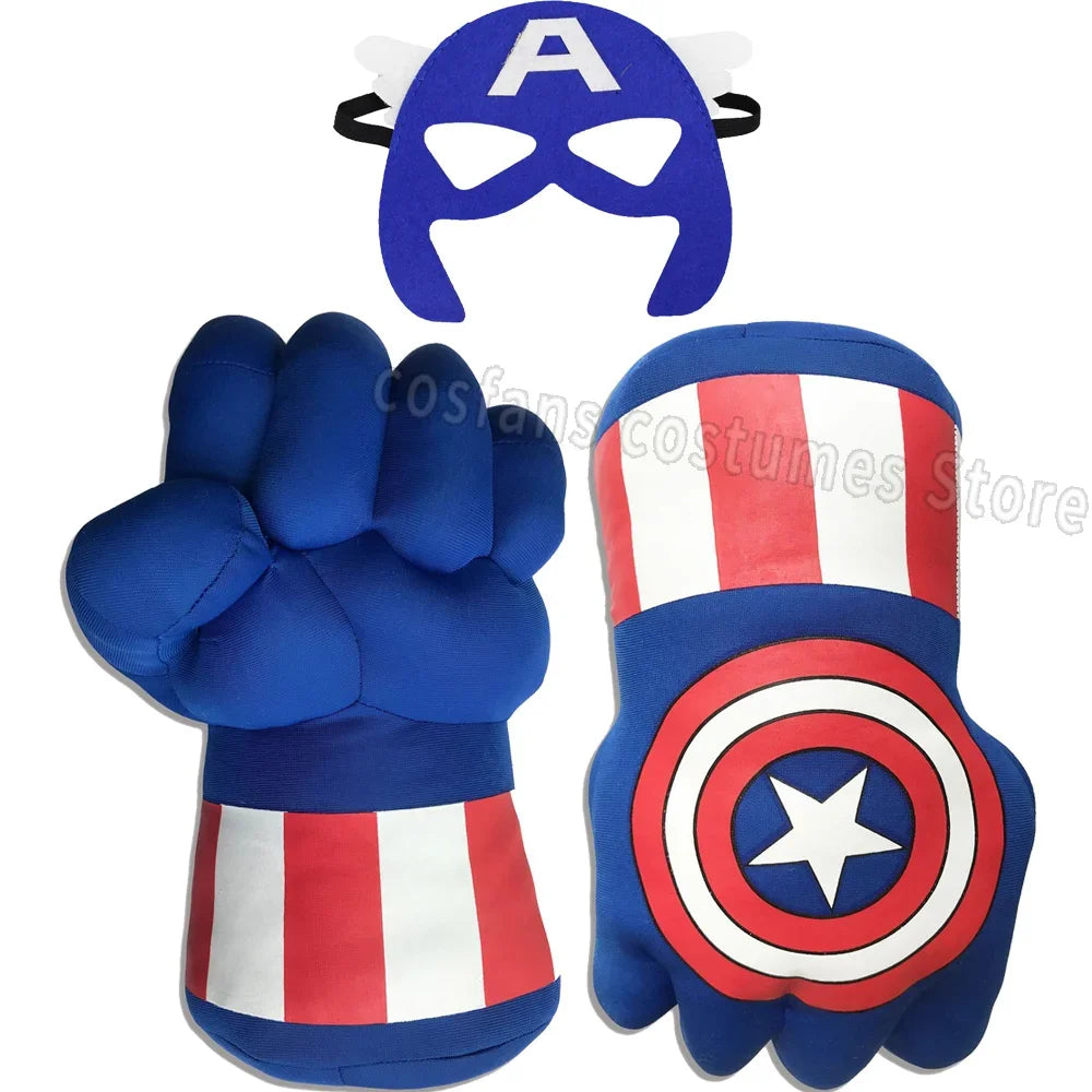 Avengers-bokshandschoenen Captain America - vooraanzicht met schild en ster