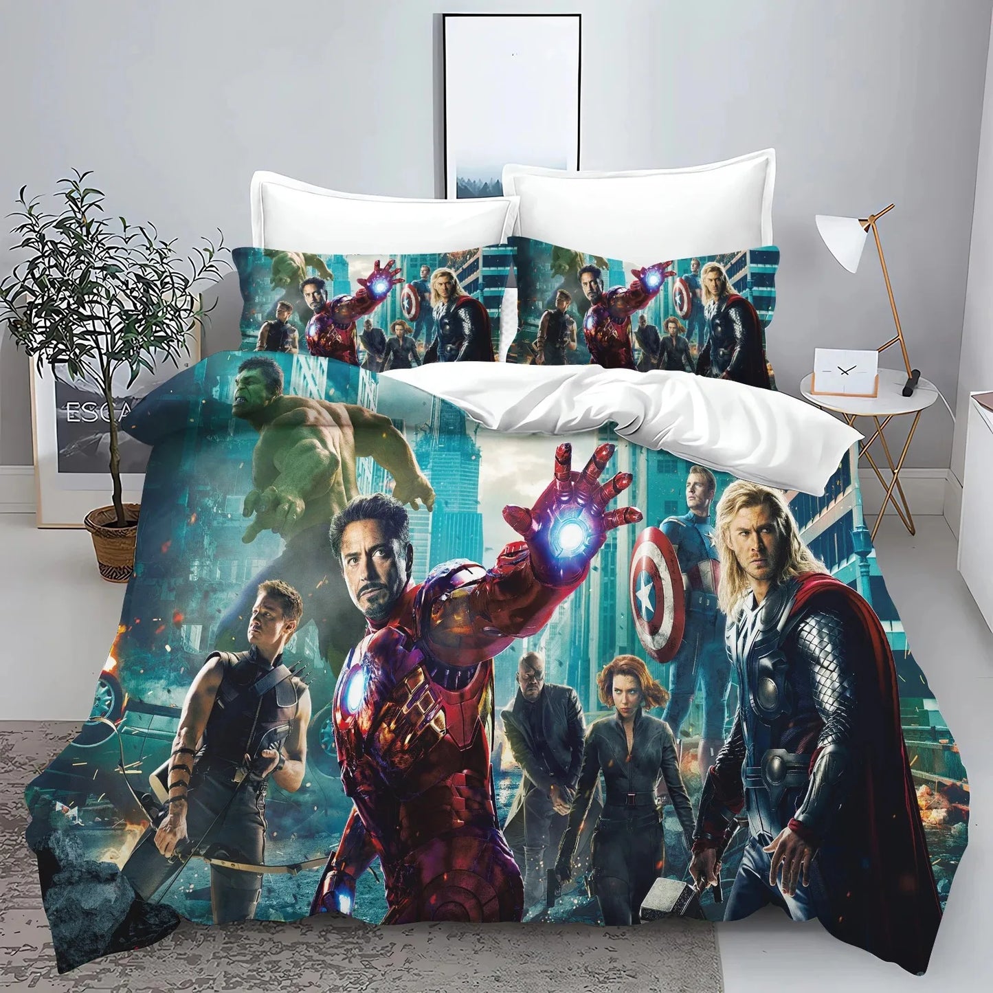 Dekbedovertrek Avengers - Volledige Groep in de Stad