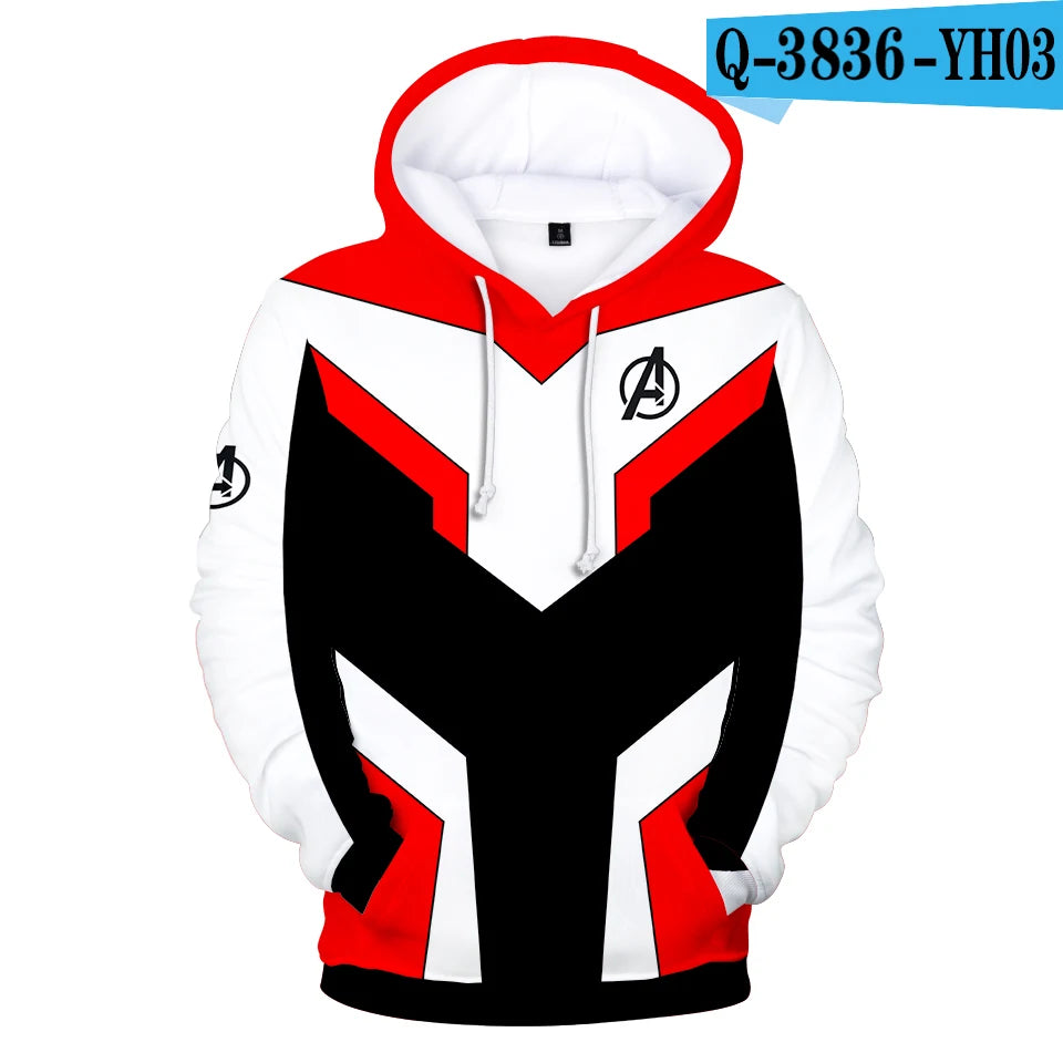 Avengers Endgame-hoodie - 3D-kwantumpak in wit en rood