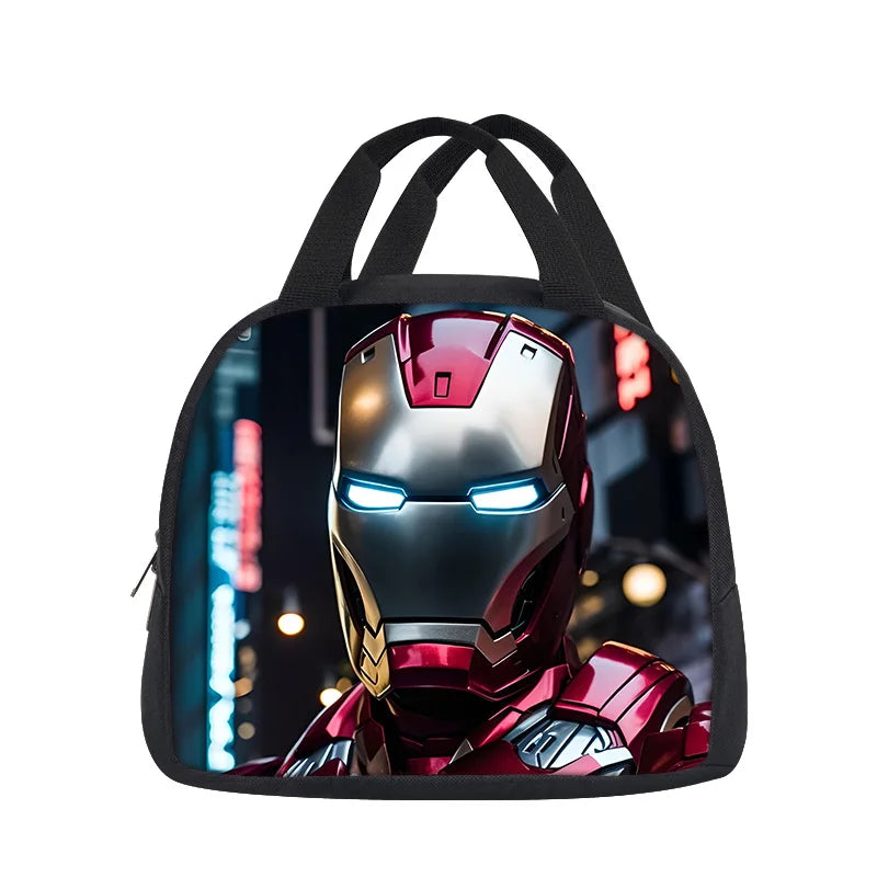 Avengers Iron Man-lunchtas, shoppermodel - Buste met helm, neonstadsachtergrond