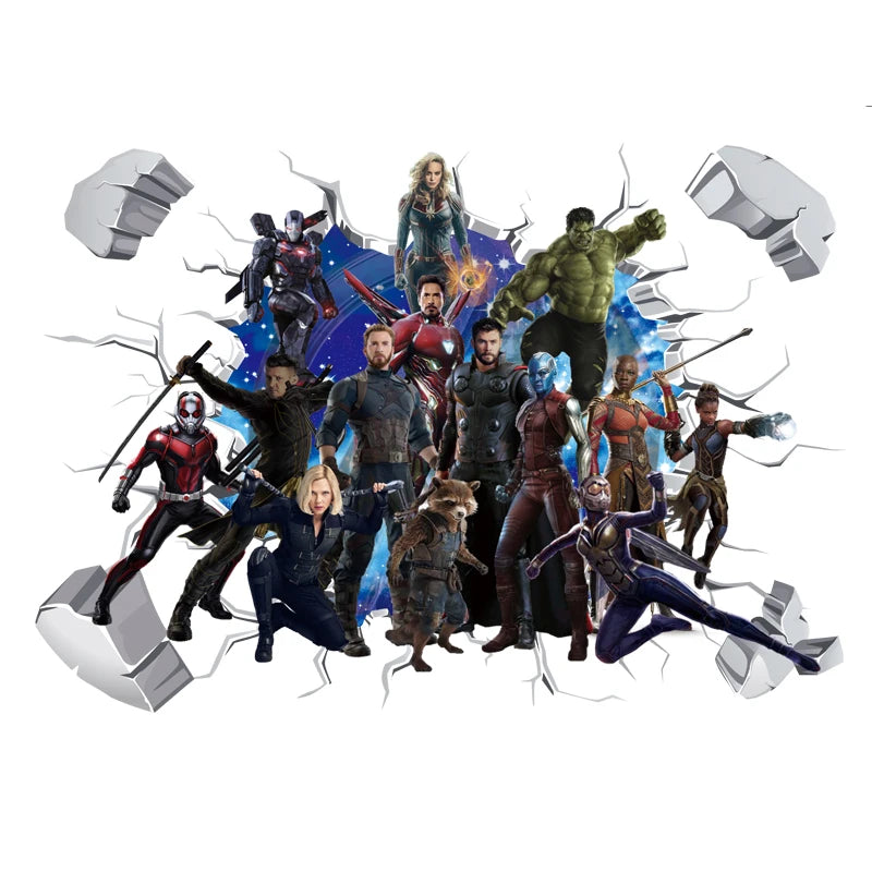 Avengers Captain America-muursticker - 3D-decoratie voor de kinderkamer