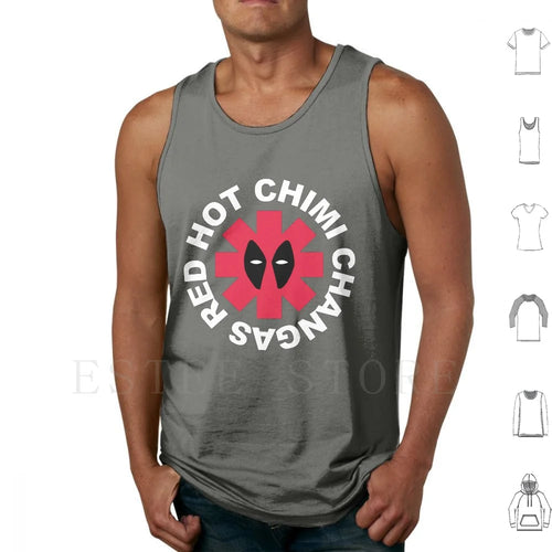 Deadpool-parodiehemd Red Hot Chimi Changas - Grijs
