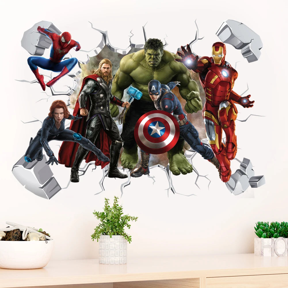 Avengers Captain America-muursticker - 3D-decoratie voor de kinderkamer