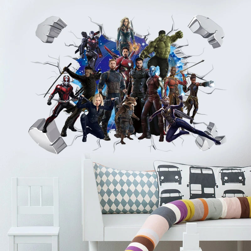 Avengers Captain America-muursticker - 3D-decoratie voor de kinderkamer
