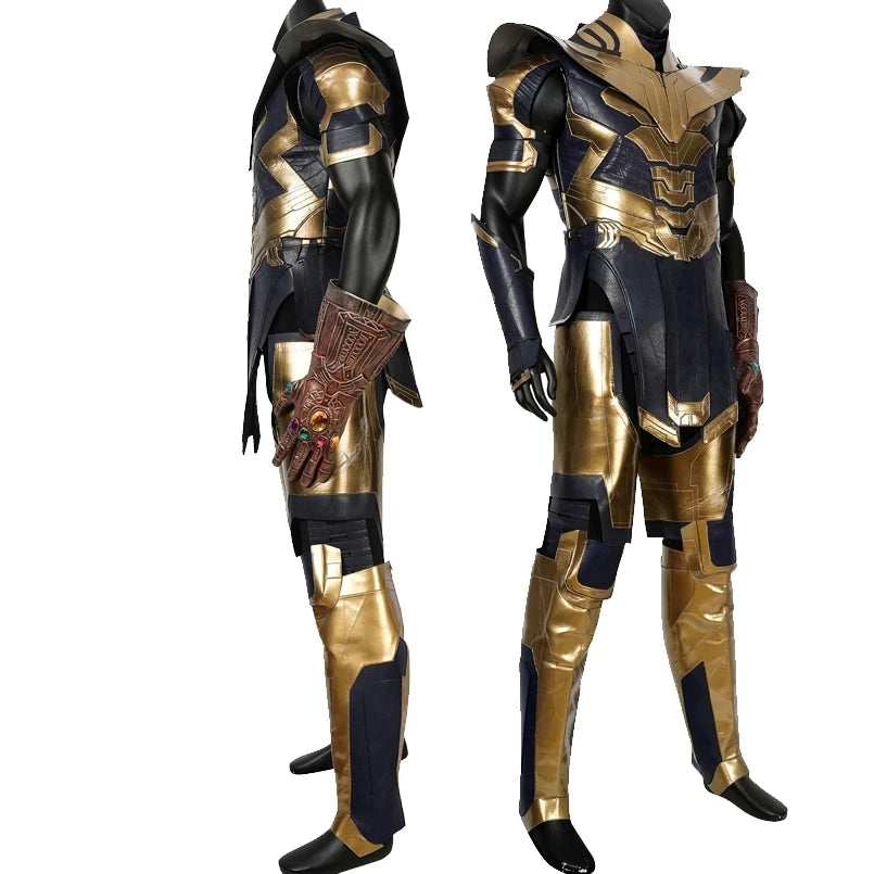 Thanos-kostuum - Endgame-pantser in marineblauw en goud, zonder laarzen