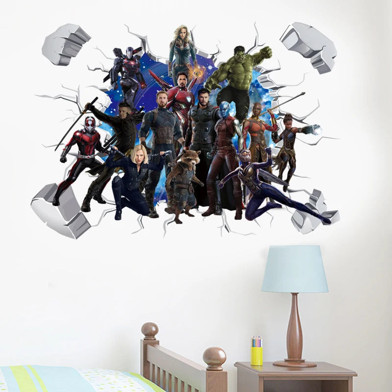 Avengers Captain America-muursticker - 3D-decoratie voor de kinderkamer