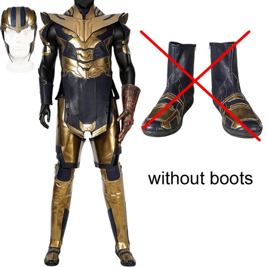 Thanos-kostuum - Endgame-pantser in marineblauw en goud, zonder laarzen