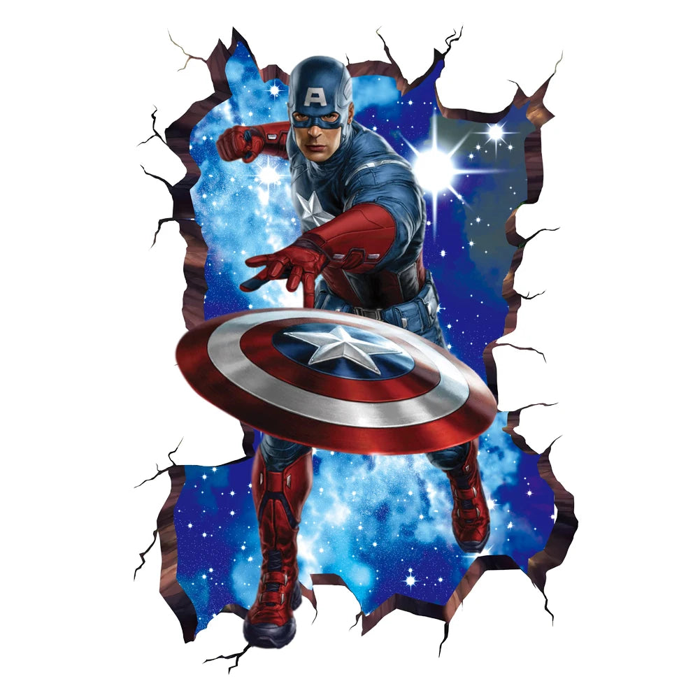 Avengers Captain America-muursticker - 3D-decoratie voor de kinderkamer