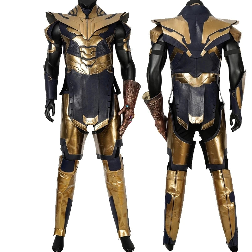 Thanos-kostuum - Endgame-pantser in marineblauw en goud, zonder laarzen