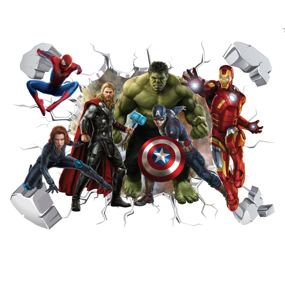 Avengers Captain America-muursticker - 3D-decoratie voor de kinderkamer