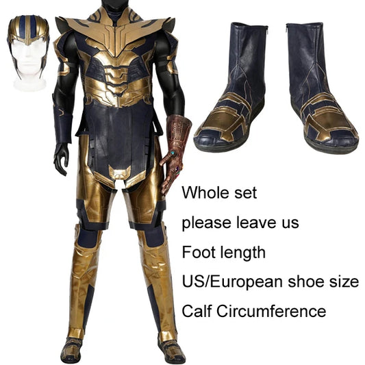 Thanos-kostuum - Endgame-pantser in marineblauw en goud, met laarzen