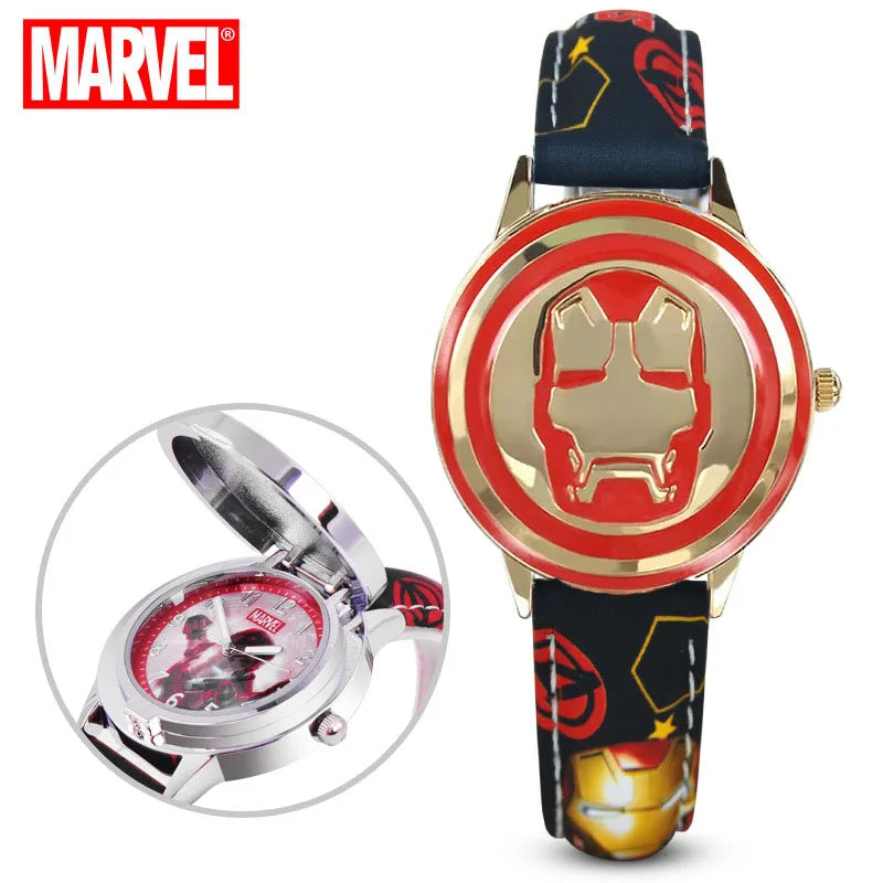 Avengers Iron Man Flip-kinderhorloge - Zwarte band