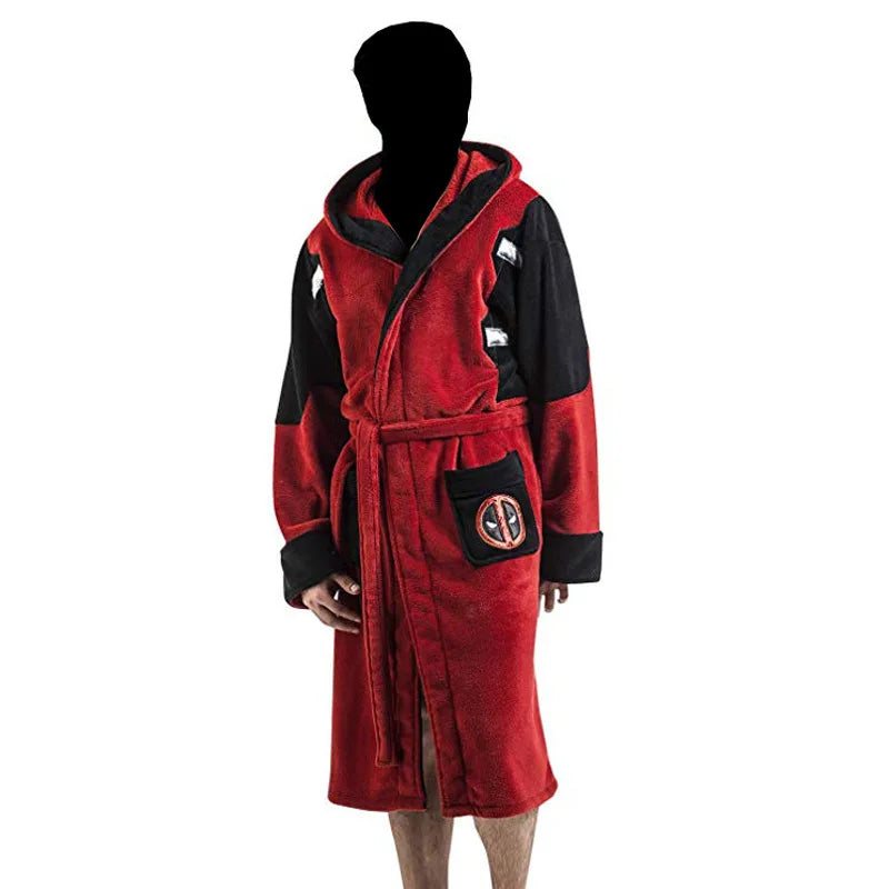 Deadpool-fleecebadjas - Cosplayjas met capuchon en katanazwaarden