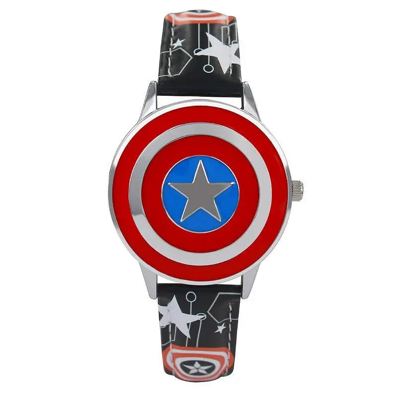 Avengers Captain America-kinderhorloge - Zwarte band met sterren