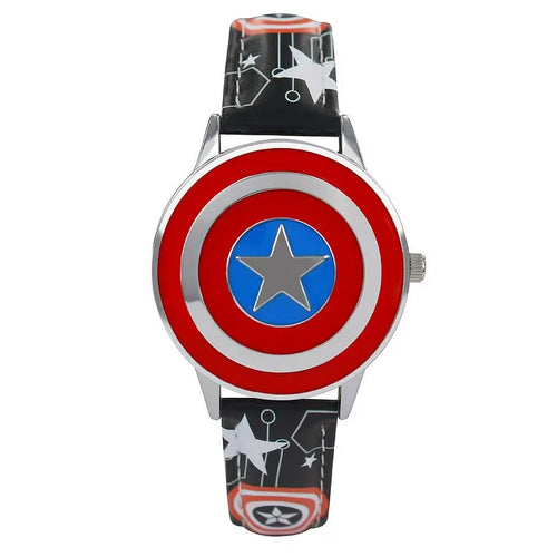 Avengers Captain America-kinderhorloge - Zwarte band met sterren