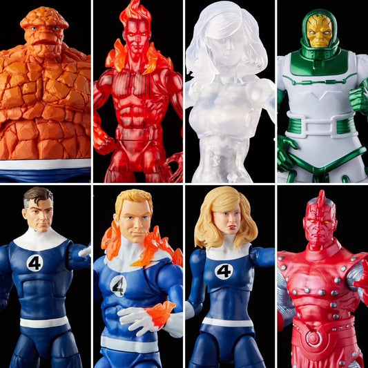 Marvel Legends Fantastic Four Retro Wave-figuur - The Thing, Human Torch, Invisible Woman, Mr. Fantastic, Psycho-Man, 6 inch