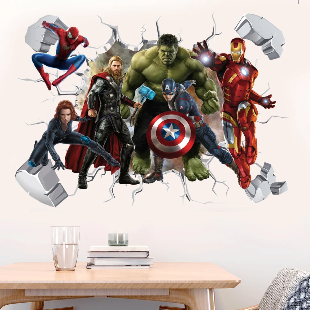 Avengers Captain America-muursticker - 3D-decoratie voor de kinderkamer