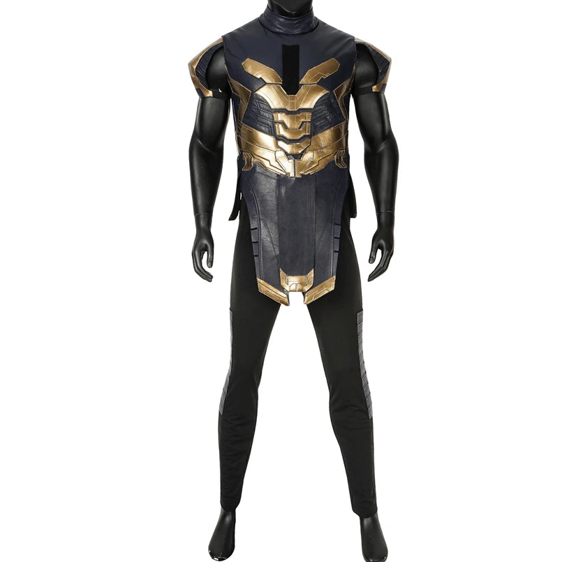 Thanos-kostuum - Endgame-pantser in marineblauw en goud, zonder laarzen