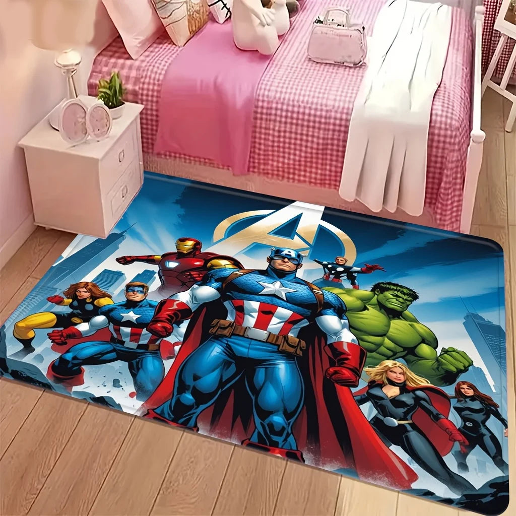 Avengers-mat met heldengroep - Gouden A-logo en stad
