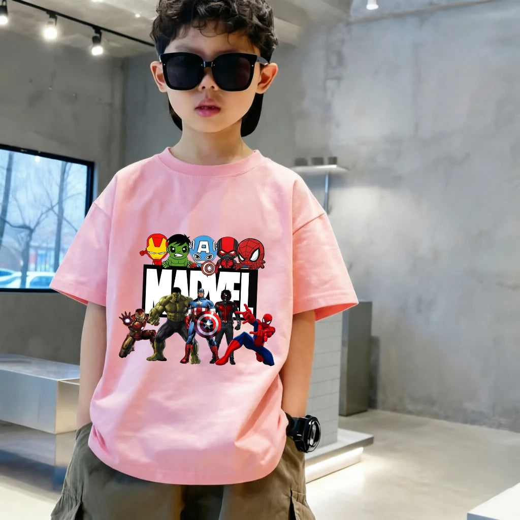 Marvel-kinderT-shirt - Kleurrijke chibigroep