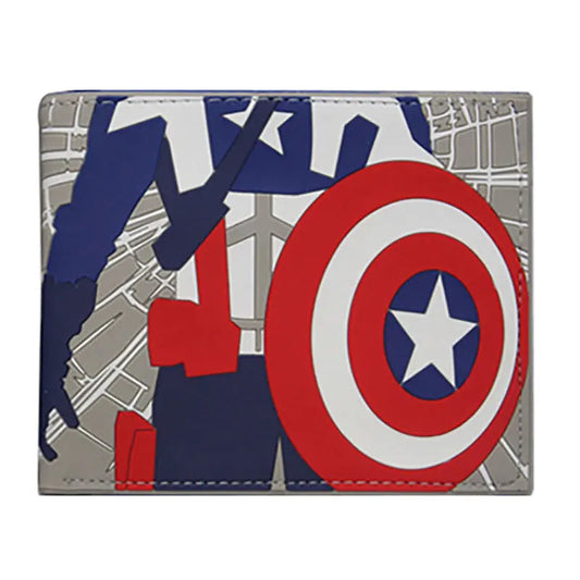 Avengers Captain America-portemonnee - Blauwe stripstijl