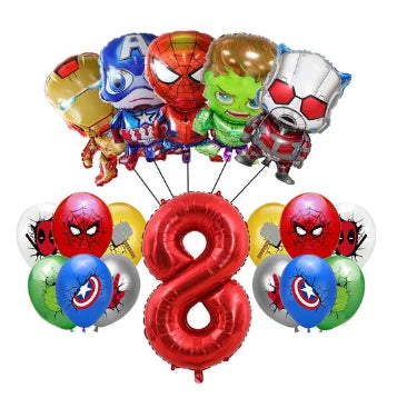 Avengers verjaardagsdecoratie - ballon met cijfer 8